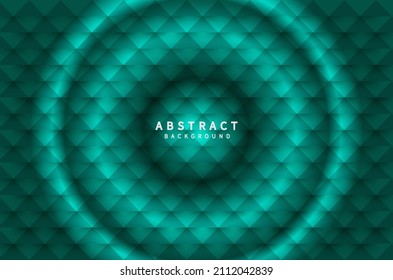 Shiny Green Triangle Texture Background . Pattern Background . Circilar Gradiant Green Abstract .