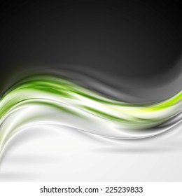 Shiny green wave background. Vector design