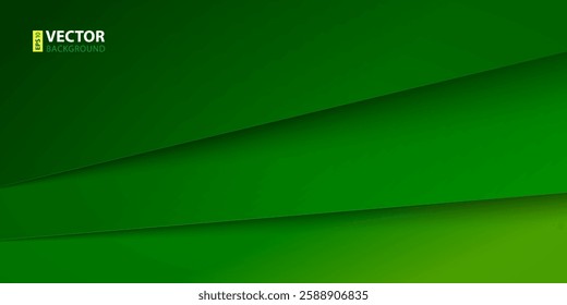 Shiny green and yellow layers with realistic shadows abstract background. RGB EPS 10 vector illustration