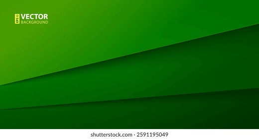 Shiny green and yellow layers with realistic shadows abstract background. RGB EPS 10 vector illustration