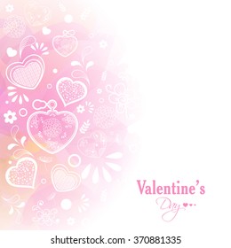 Shiny greeting card design decorated with beautiful hearts for Happy Valentine's Day celebration.