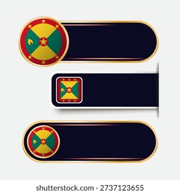 Shiny Grenada Flag Banners Set