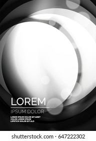 Shiny grey silk wave template, color satin with effects, vector abstract background