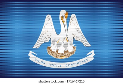 Shiny Grunge flag of the Louisiana - Illustration, 
Three dimensional flag of Louisiana