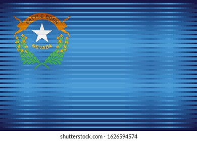 Shiny Grunge flag of the Nevada - Illustration, Three dimensional flag of Nevada