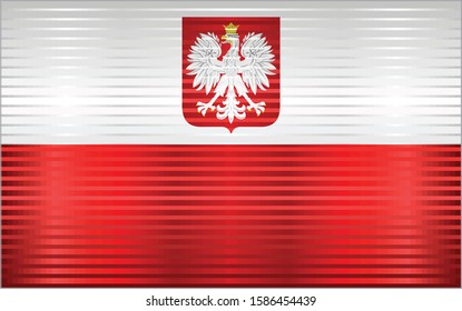 Shiny Grunge flag of the Poland - Illustration, 
Three dimensional flag of Poland