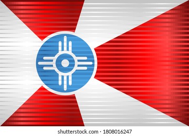 Shiny Grunge flag of the Wichita - Illustration, 
Three dimensional flag of Wichita