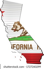 Shiny Grunge map of the California - Illustration, 
Three Dimensional Map of California