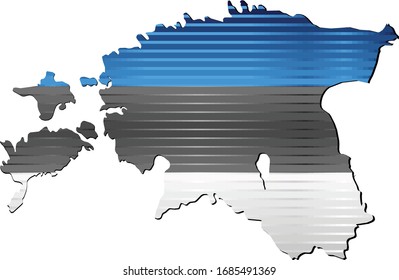 Shiny Grunge map of the Estonia - Illustration, 
Three Dimensional Map of Estonia