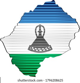 Shiny Grunge map of the Lesotho 
Three Dimensional Map of Lesotho