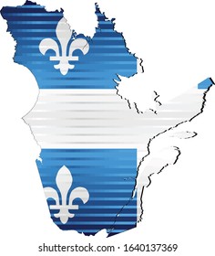 Shiny Grunge map of the Quebec - Illustration, 
Three Dimensional Map of Quebec