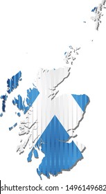 Shiny Grunge map of the Scotland - Illustration, 
Three Dimensional Map of Scotland