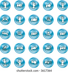 Shiny Hands Icon set A set of lots of shiny hand icons.