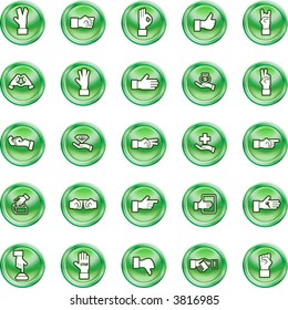 Shiny Hands Icon set A set of lots of shiny hand icons.