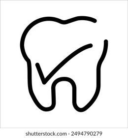 Glänzende gesunde Zähne, niedliche Vektorgrafik Icon Illustration.