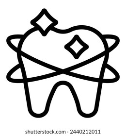 Shiny healthy teeth icon outline vector. Dental protection. Tooth care hygiene