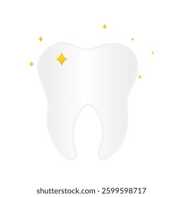 Shiny, healthy tooth. Clean and healthy tooth. Vector illustration