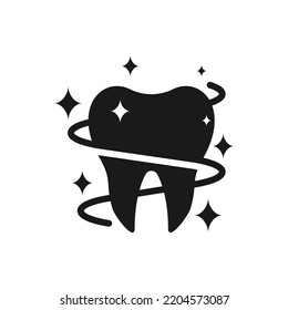 Shiny, healthy tooth vector icon. color editable