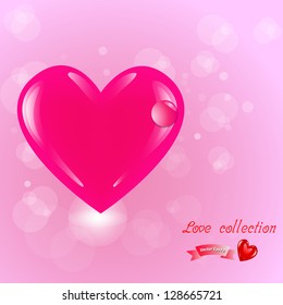 Shiny heart and bokeh pink background,Vector eps10