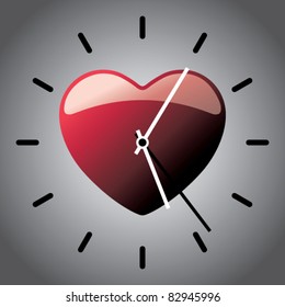 Shiny heart clock.