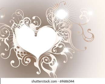 shiny heart frame,  vector illustration