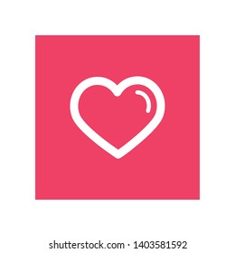 Shiny Heart Icon in Square