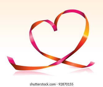 Shiny heart made of streamer