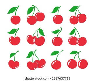 shiny heart shaped red berry fruit with green leaves