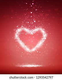 Shiny heart. Soft beautiful background for Valentines Day design vector.