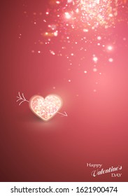 Shiny heart. Soft beautiful background for Valentines Day design vector.