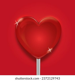 Shiny heart with text space. Valentines template with crystal heart for social media, advertising, greeting
