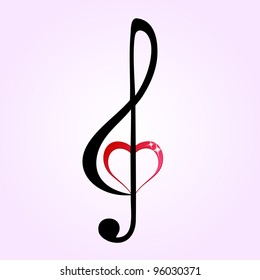 Shiny Heart Treble Clef