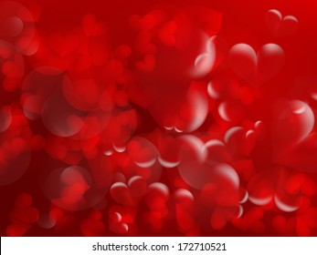 Shiny hearts bokeh light Valentine's day background. EPS10