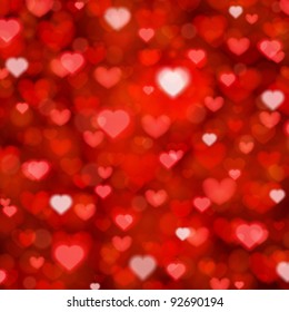 Shiny hearts bokeh light Valentine's day background eps 10