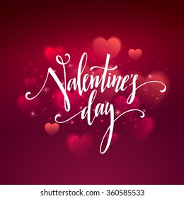 Shiny Hearts Bokeh Valentine Day Background. Vector Illustration EPS10