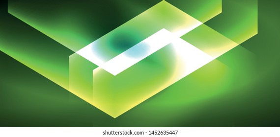 Shiny hexagon neon template. Futuristic digital technology concept. Vector abstract graphic design. Vector vintage retro illustration.