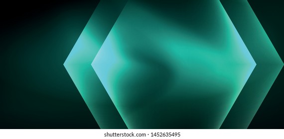 Shiny hexagon neon template. Futuristic digital technology concept. Vector abstract graphic design. Vector vintage retro illustration.