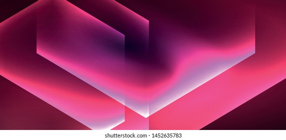 Shiny hexagon neon template. Futuristic digital technology concept. Vector abstract graphic design. Vector vintage retro illustration.