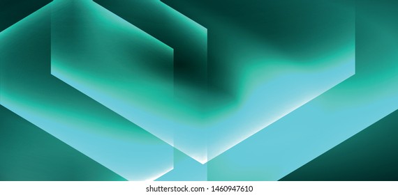 Shiny hexagon neon template. Futuristic digital technology concept. Vector abstract graphic design. Vector vintage retro illustration.