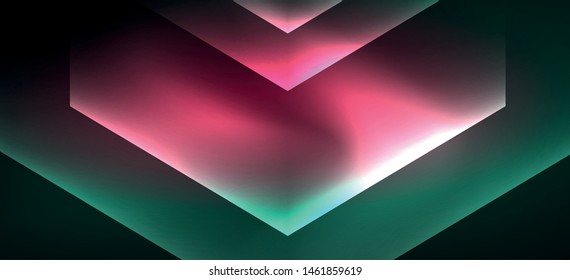 Shiny hexagon neon template. Futuristic digital technology concept. Vector abstract graphic design. Vector vintage retro illustration.