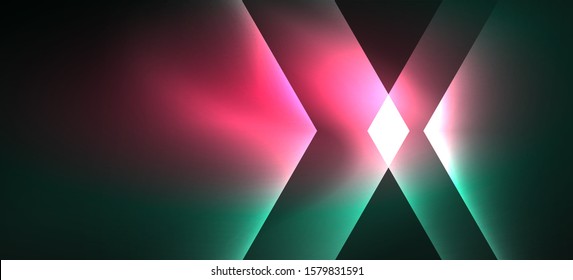 Shiny hexagon neon template. Futuristic digital technology concept. Vector abstract graphic design. Vector vintage retro illustration.