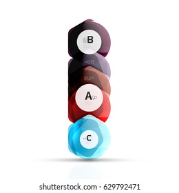 Schlaue Hexagons mit Infografik-Optionen, einzeln auf weiß. Abstrakter geometrischer Banner