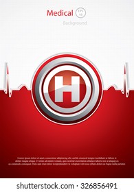 Shiny Hospital sign vector.Medical background