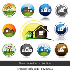 Shiny house icon collection.