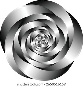 Shiny Hypnotic Silver Spiral Design