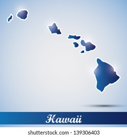 shiny icon in form of Hawaii state, USA