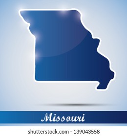shiny icon in form of Missouri state, USA