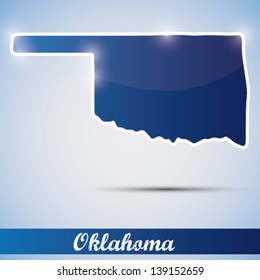shiny icon in form of Oklahoma state, USA
