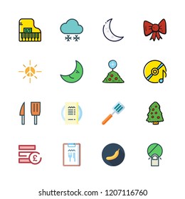 shiny icon set. vector set about tap, christmas tree, snowing and bananas icons set.