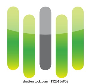 Shiny icon of tuner symbols in green